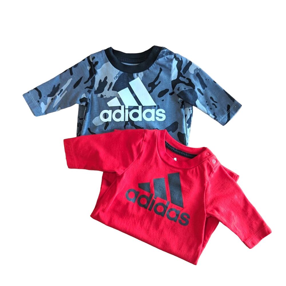 Adidas One Piece Baby Outfits 3 Months Sporty Soccer Blokecore Camo Grey Red